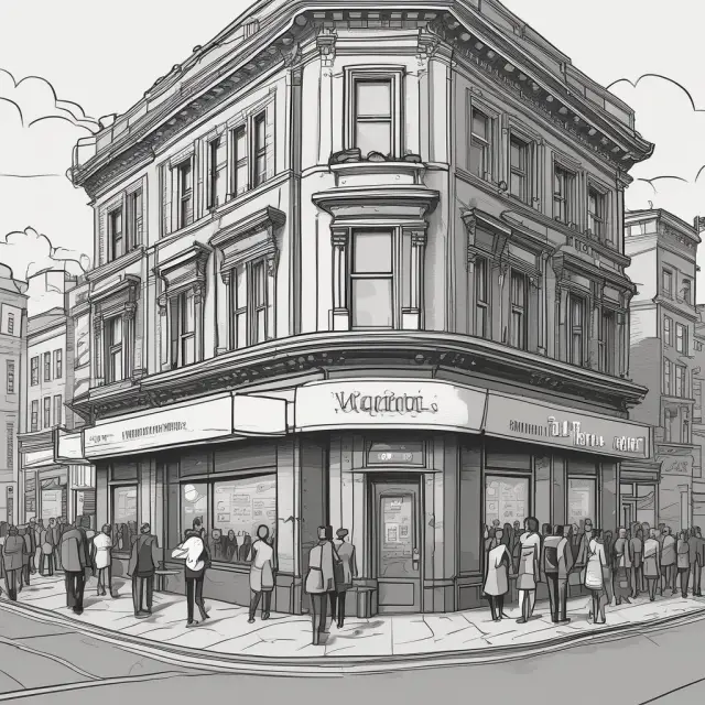 Image: A network of connected branches forming the structure of a high street bank