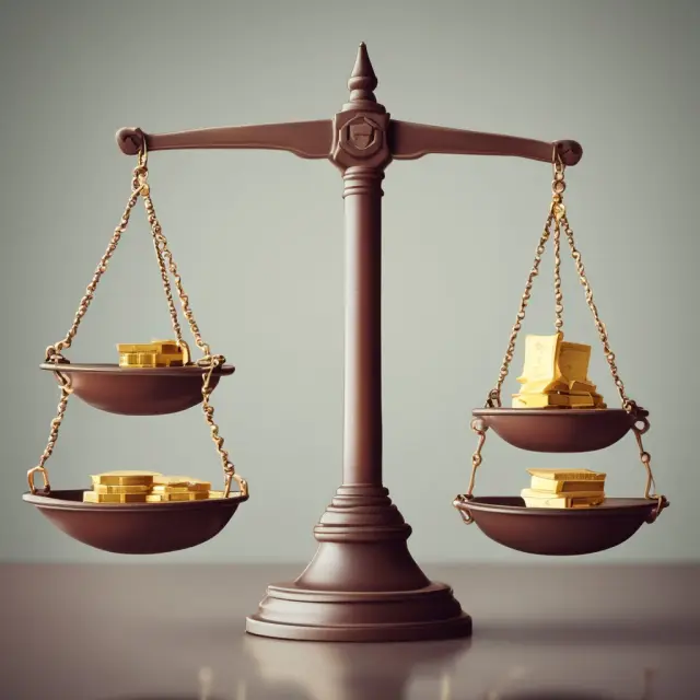 Balancing scale with high-yield bond, investment-grade bond, and U.S. Treasury security to illustrate high-yield bond spread as a risk assessment tool.
