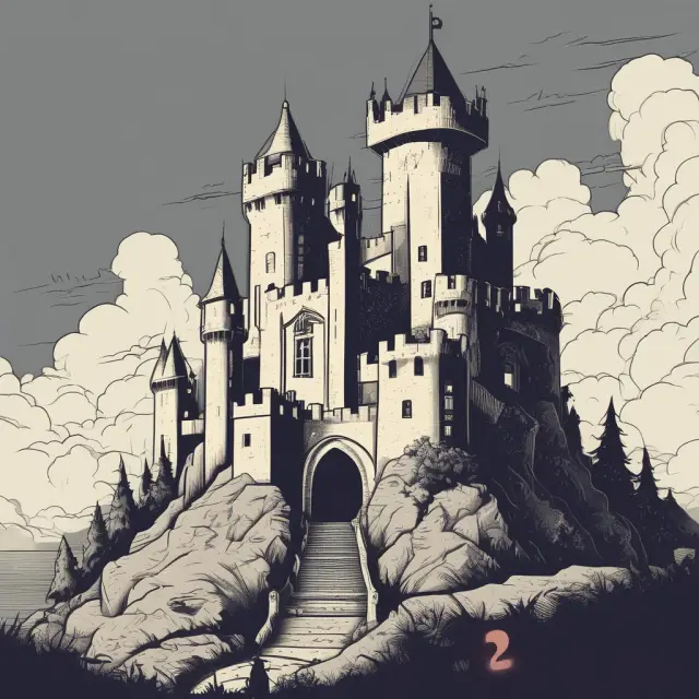 Fortified castle with a question mark symbolically protecting investors from HYIP scams