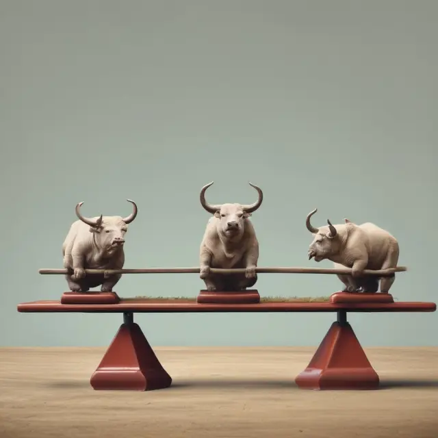 A seesaw balancing two stylized animals: Value Bull and Growth Bear, representing their relationship with the HML factor