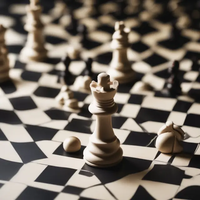 Institutional investors tactfully balancing asset allocation with HML factor, depicting value vs. growth stocks on a chessboard