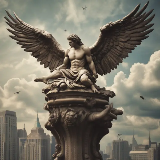 An image of fallen angels and rising stars balancing on a seesaw, representing the journey of high-yield bonds transitioning from lower credit ratings to potentially investment-grade status