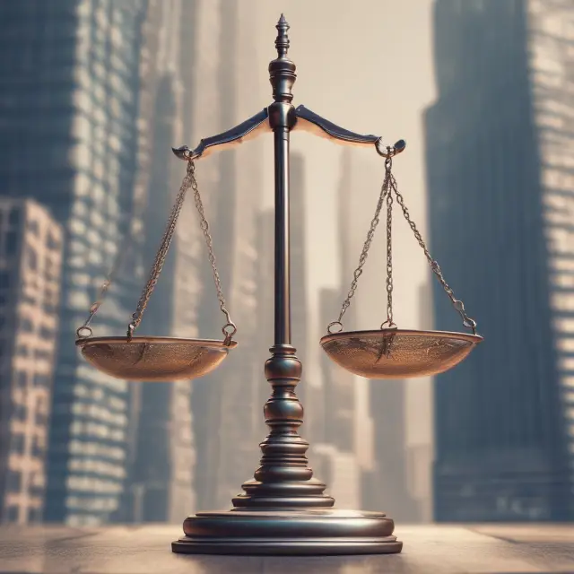 Scales with transparent faces and balanced weights represent transparency and regulation ensuring fairness in financial markets