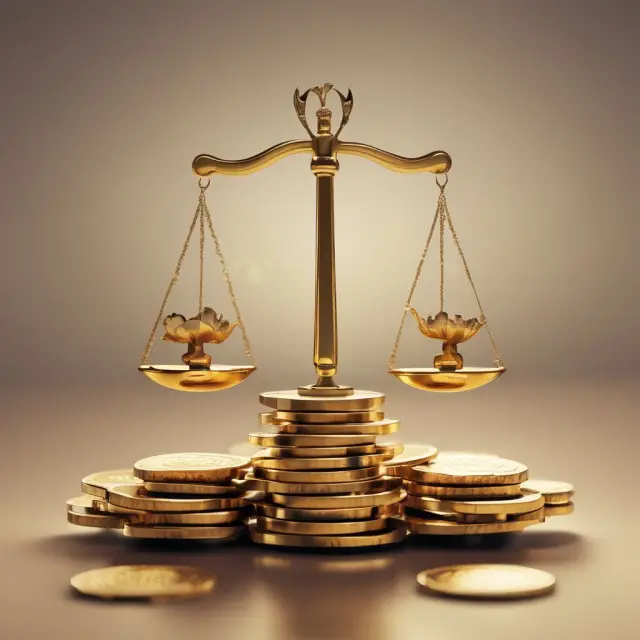 An HCE holding golden coins symbolizes their retirement contributions, balancing the scales with nondiscrimination tests ensuring fairness for all employees