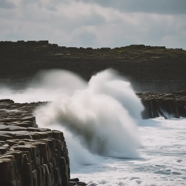 Waves symbolizing investment performance reaching and crashing against a stone wall, which represents the high-water mark