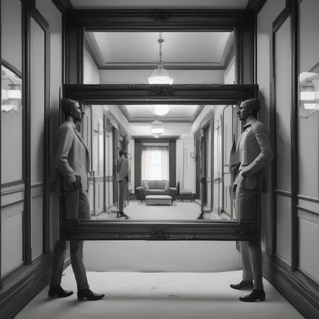 Mirror reflecting past investments with hindsight bias