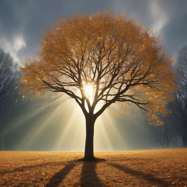 Image of trees in a storm, shedding leaves representing hiring freezes, while new sprouts symbolize economic recovery