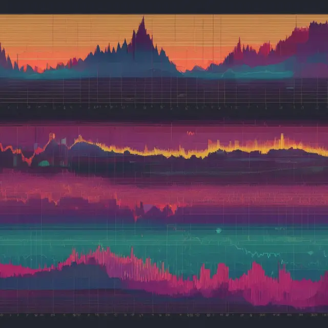 A histogram transforming through filtering and regrouping to reveal complex patterns and insights