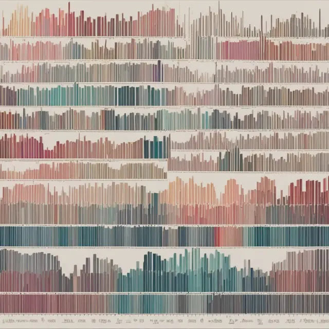 A collection of histogram bins filling up with financial data, illustrating data distribution insights