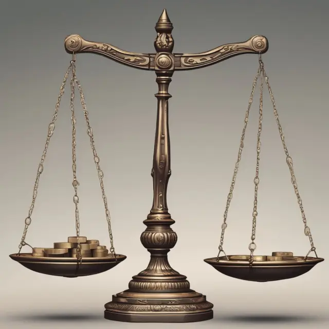 Historic scales balanced with weighted investments represent net asset value (NAV) calculation