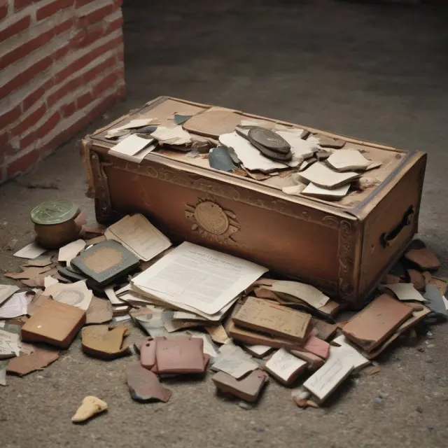 An image of a time capsule with historical documents and artifacts, symbolizing the National Register