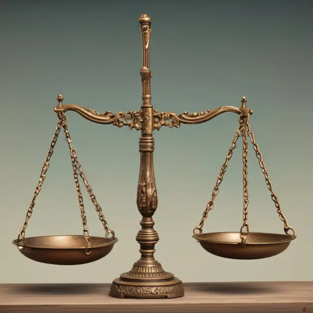 A balance scale holds historical cost and depreciation, illustrating asset value adjustments over time.
