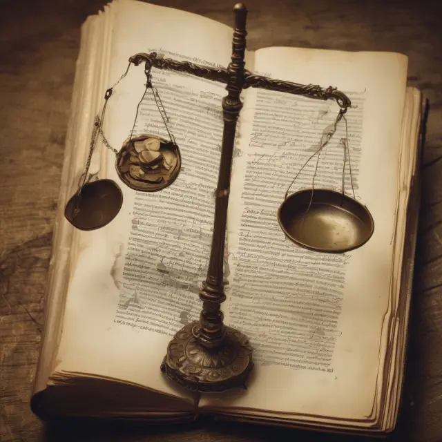 An ancient book representing historical costs balanced on the scales between balance sheets and income statements