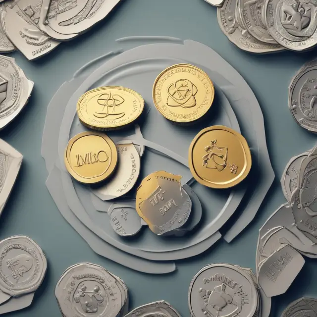 Three coins symbolizing HMO, PPO, and POS, representing different healthcare plans