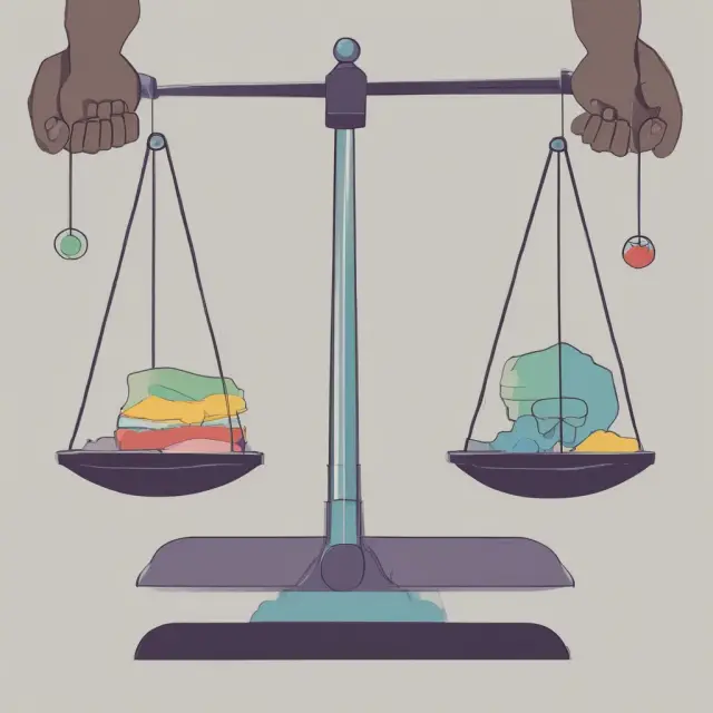 Two hands weighing costs, one scale labeled 