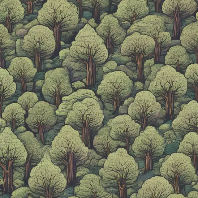 Image of a forest with various trees representing crypto investors, weathering financial storms together through patience and emotional intelligence.
