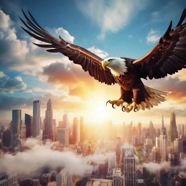 An eagle represents a holding company (Holdco) managing multiple subsidiaries through stock ownership and collecting dividends.