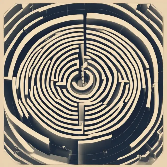 An institutional investor navigating a complex maze, with labyrinth entrances symbolizing securities and exits representing holder of record roles