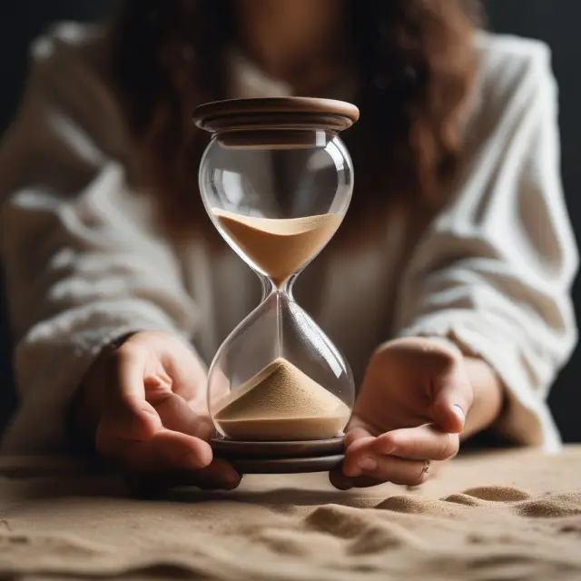 Person holds hourglass collecting sand (bond payments) as registered holder of record