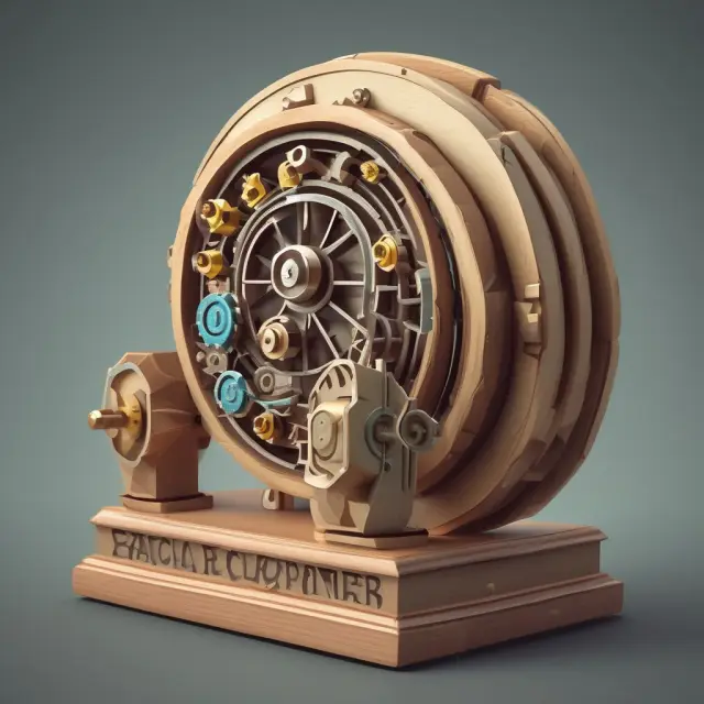 Gear wheels representing sales and COGS rotate around an abacus bead, symbolizing inventory levels. High turnover implies efficient cash flow.