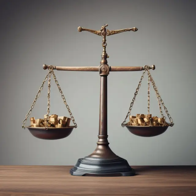 A balanced scale tilts towards large holdings, symbolizing their significant influence on portfolio performance