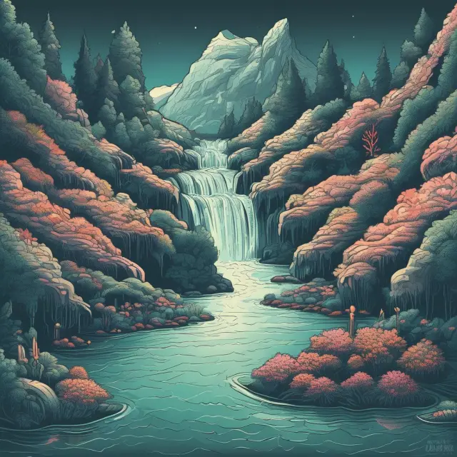 River representing market depth providing nourishment for a lake symbolizing liquidity, highlighting their crucial roles in implementing successful holding strategies