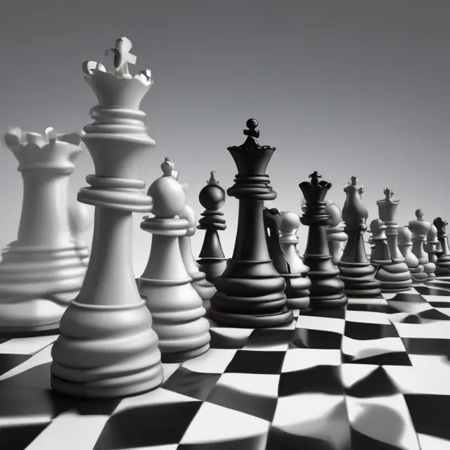 A holdover tenant represented by a unique, intricate chess piece on an institutional real estate board game