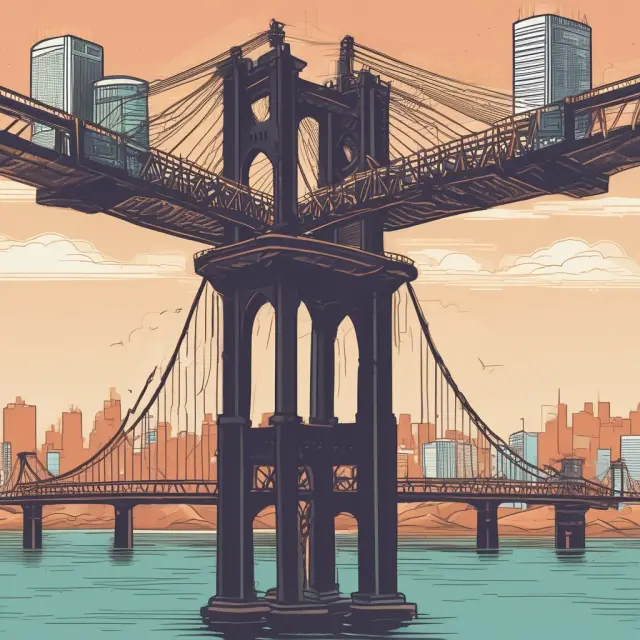An image of a bridge linking HOLDRs and ETFs, symbolizing the transition from fixed stock collections to flexible investment vehicles. (SEO: HOLDR vs ETF, investment comparison)