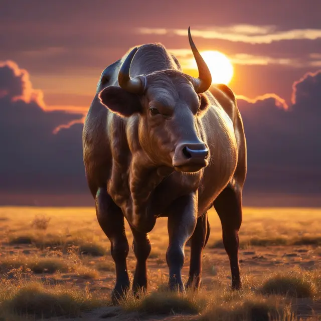An image of a sunset with a dying HOLDR bull and a thriving, adaptive ETF fox symbolizing the decline of HOLDRs compared to the growth and flexibility of ETFs.