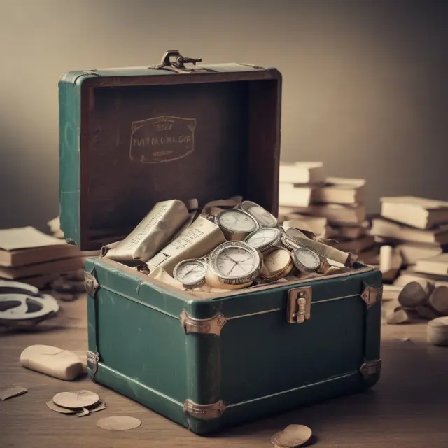 An open time capsule showcasing Holding Company Depository Receipts (HOLDRs) and Exchange-Traded Funds (ETFs), symbolizing the progression of investment vehicles in finance
