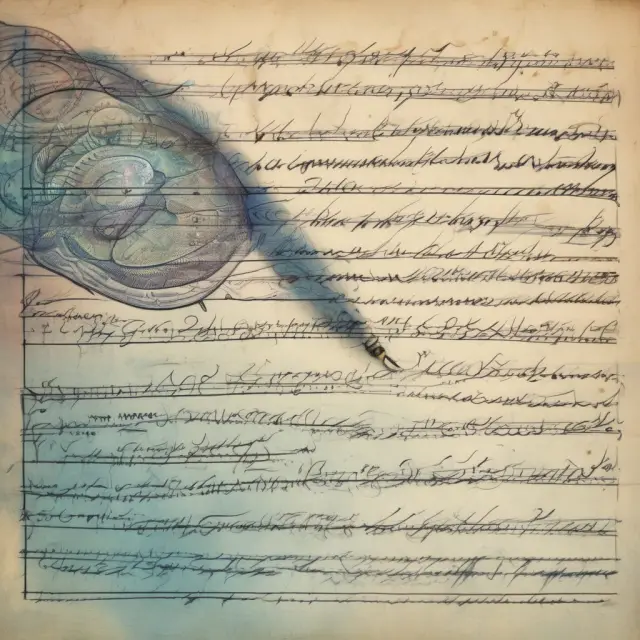 A person writing their last wishes on parchment paper, encapsulating the essence of a holographic will