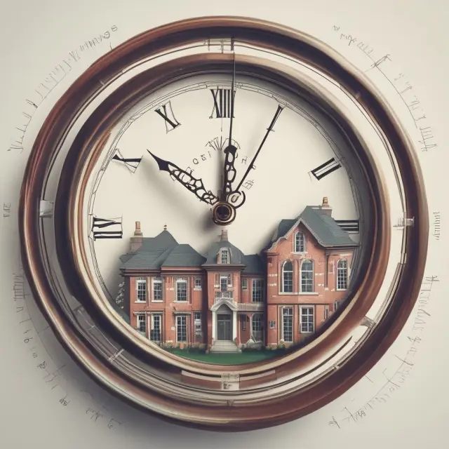 An evolving clock transforming into a mortgage chart, representing the Home Affordable Refinance Program