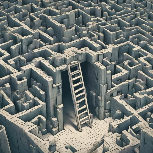 First-time homebuyer in a maze, using an RRSP ladder to reach the Home Buyers