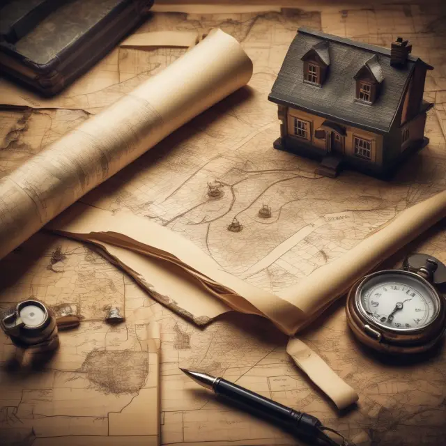 A treasure map displaying various property aspects like roof, foundation, electrical, and plumbing, symbolizing the comprehensive home inspection report.
