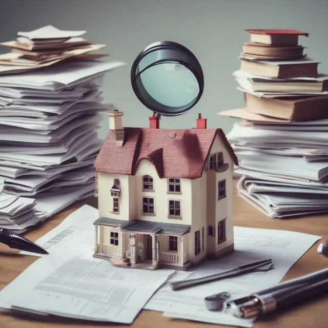 A homebuyer examines reports and a magnifying glass to reveal potential issues during the home inspection process