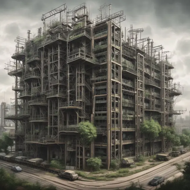 A large factory surrounded by interconnected branches representing the expansion of businesses and economies of scale.