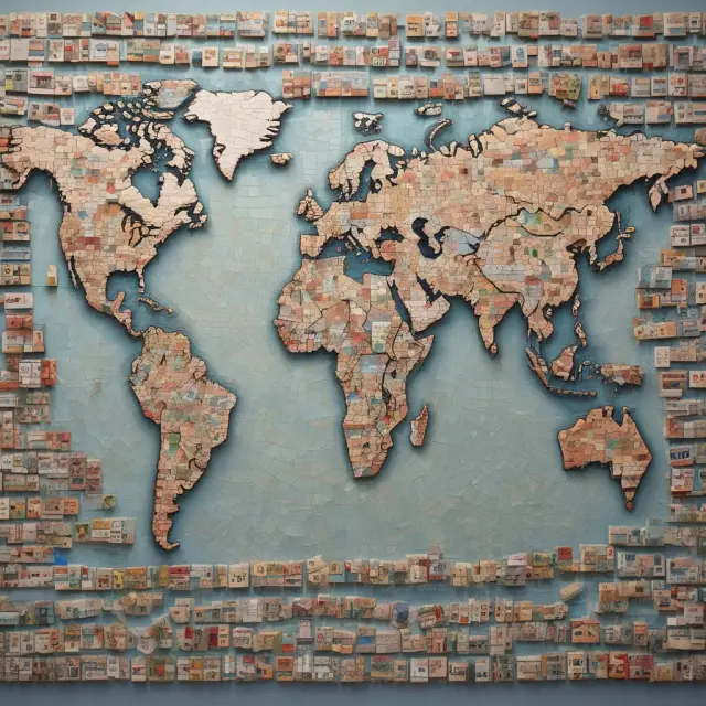 A mosaic of interconnected countries, each producing and exporting unique, high-value goods based on their respective home market demands