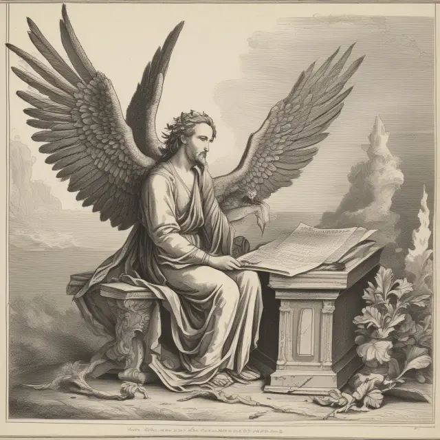 Scribe writing HMDA loan data on a scroll while a phoenix rises from the ashes, symbolizing change and transparency