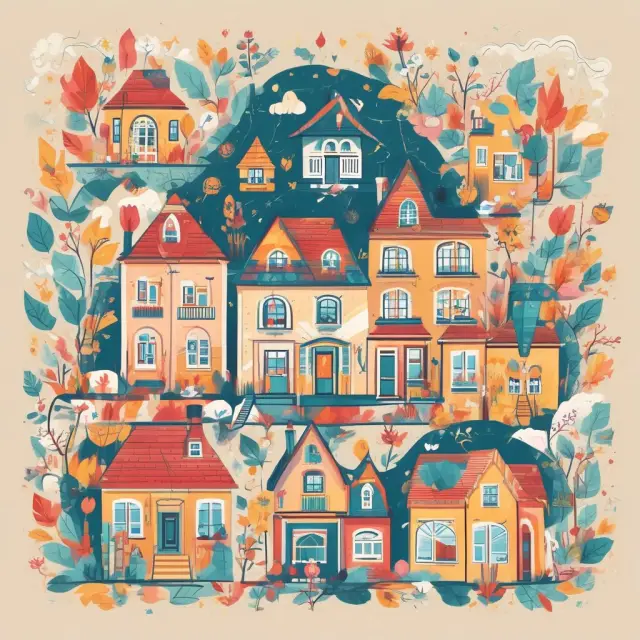 A vibrant image of diverse homebuyers and lenders collaborating on a kaleidoscope, symbolizing the various aspects of securing a home mortgage.