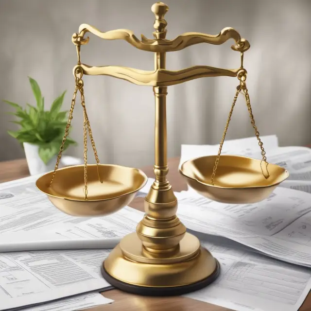 A golden scale balances business and personal use in a home office setting, with Form 8829 guiding the calculation