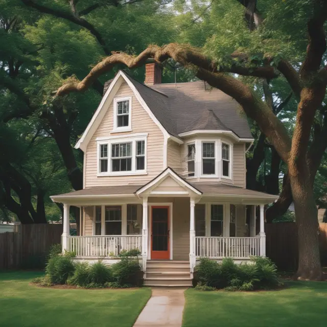 Homeowner with measuring tape and calculator determining the growth of their home equity, represented by a growing tree.