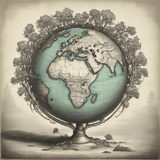An illustration of a globe with overgrown and underdeveloped roots symbolizing the impact of home bias on mutual funds