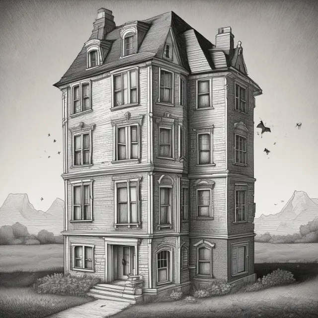 A collapsing house of cards symbolizes home bias