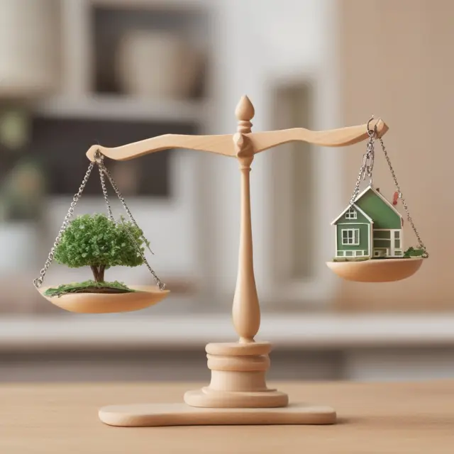 Scale weighing fixed-rate home equity loans (predictability) against HELOCs (flexibility), illustrating homeowners