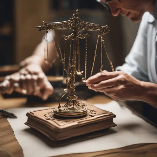 An artisan meticulously creating custom scales for investors to adjust their investment exposure through personal borrowing, representing the concept of homemade leverage.