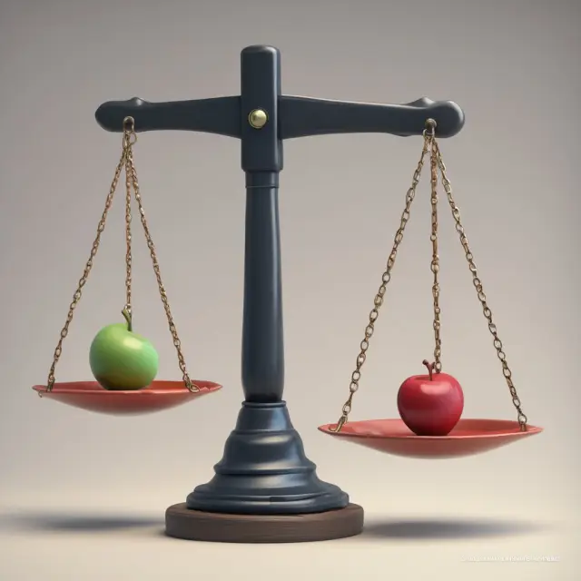 A seesaw with ROI and RLI balancing a scale. The weighted average cost of capital (WACC) holds down the scale as leverage effects are considered.