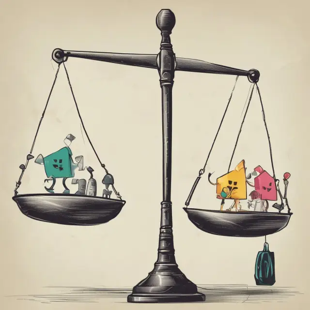 Scale comparing effective use of corporate and individual leverage, with tax implications illustrated
