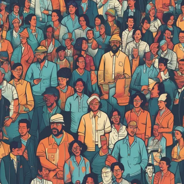 Artwork of investors with diverse backgrounds, preferences, and emotions navigating through the dynamic waters of market expectations