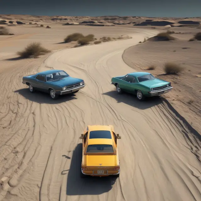 Two cars representing homoskedastic data points in a regression model with consistent residual variance