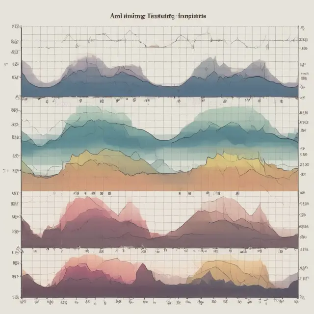 A visualization of student test scores depicted as waves with varying amplitudes, symbolizing the presence of heteroskedasticity in regression analysis.